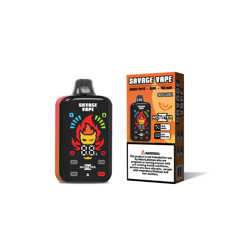 Original Savage Monster Z 30000 Puff 30k Vape desechable E Cigarrillo Dual Mesh Bobina 5% Nic Salt-Red Bull