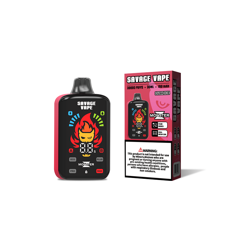 Original Savage Monster Z 30000 Puff 30k Vape desechable E Cigarrillo Dual Mesh Bobina 5% Nic Salt-Red Bull