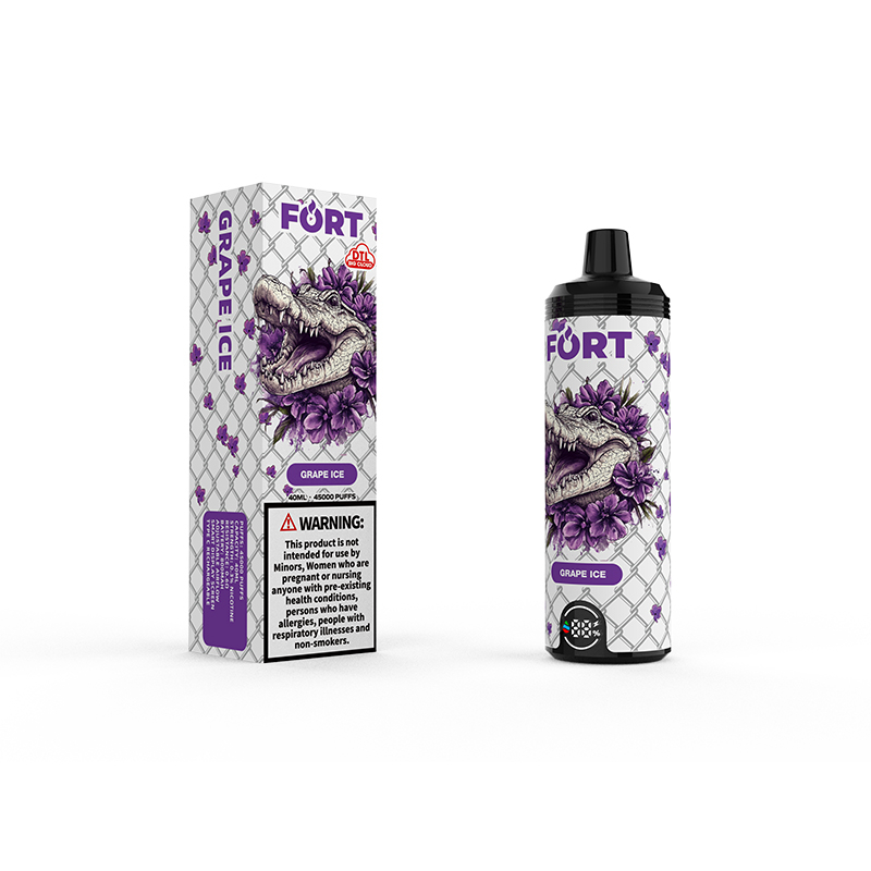 SAVAGE FORT SHISHA 45000 PUFF 45k Vape desechable DTL E Cigarrillo Al Fakher con flujo de aire ajustable: hielo de uva