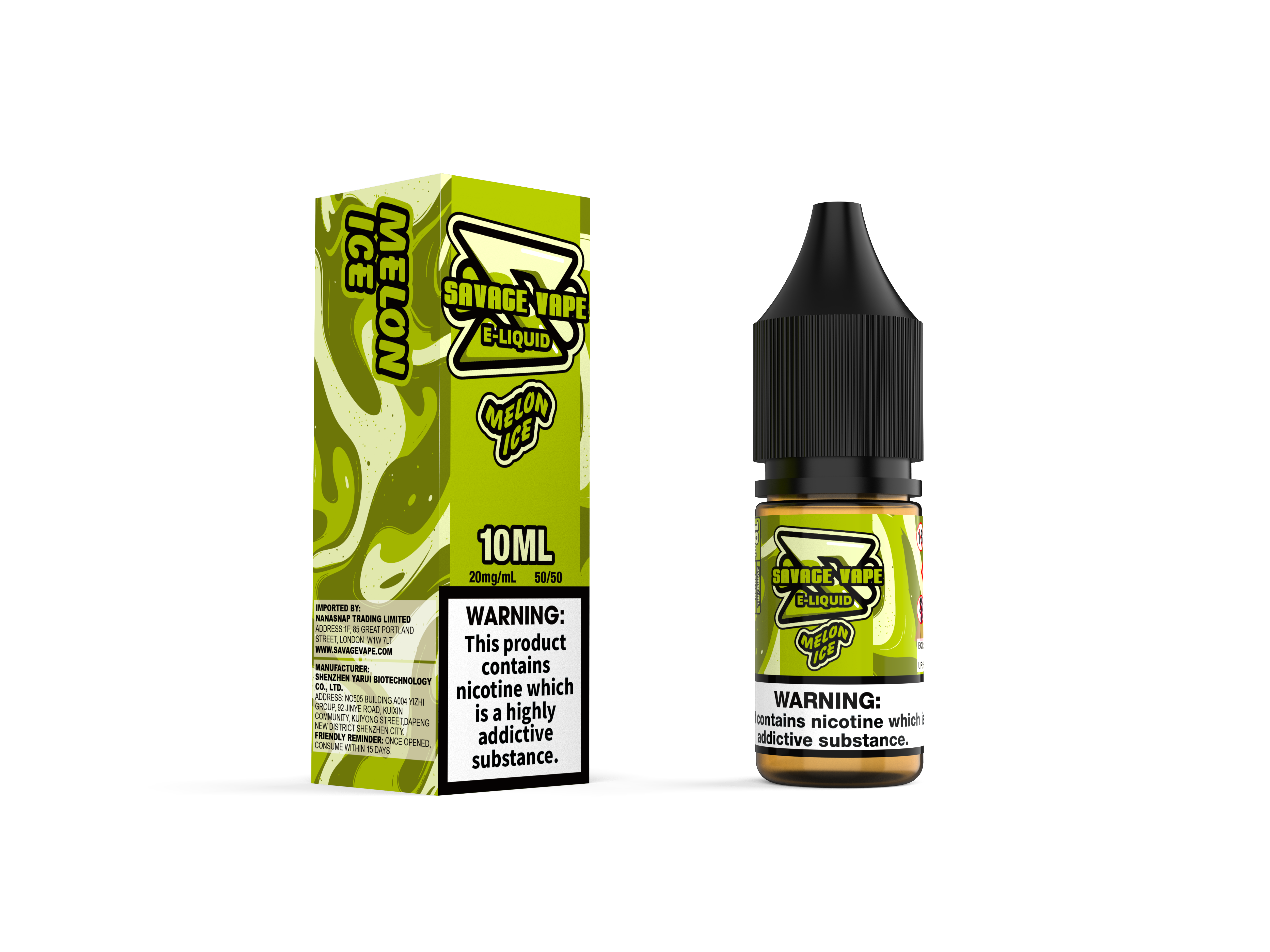 Savage Vape E Juice 2 mg de sal nicotina 10 ml TPD- Melon Ice