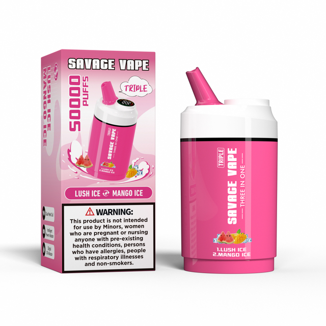 Savage Vape Triple 50000 Puffs 50k tres en uno 3 en 1 Vape desechable -Cherry Ice & Cola Ice