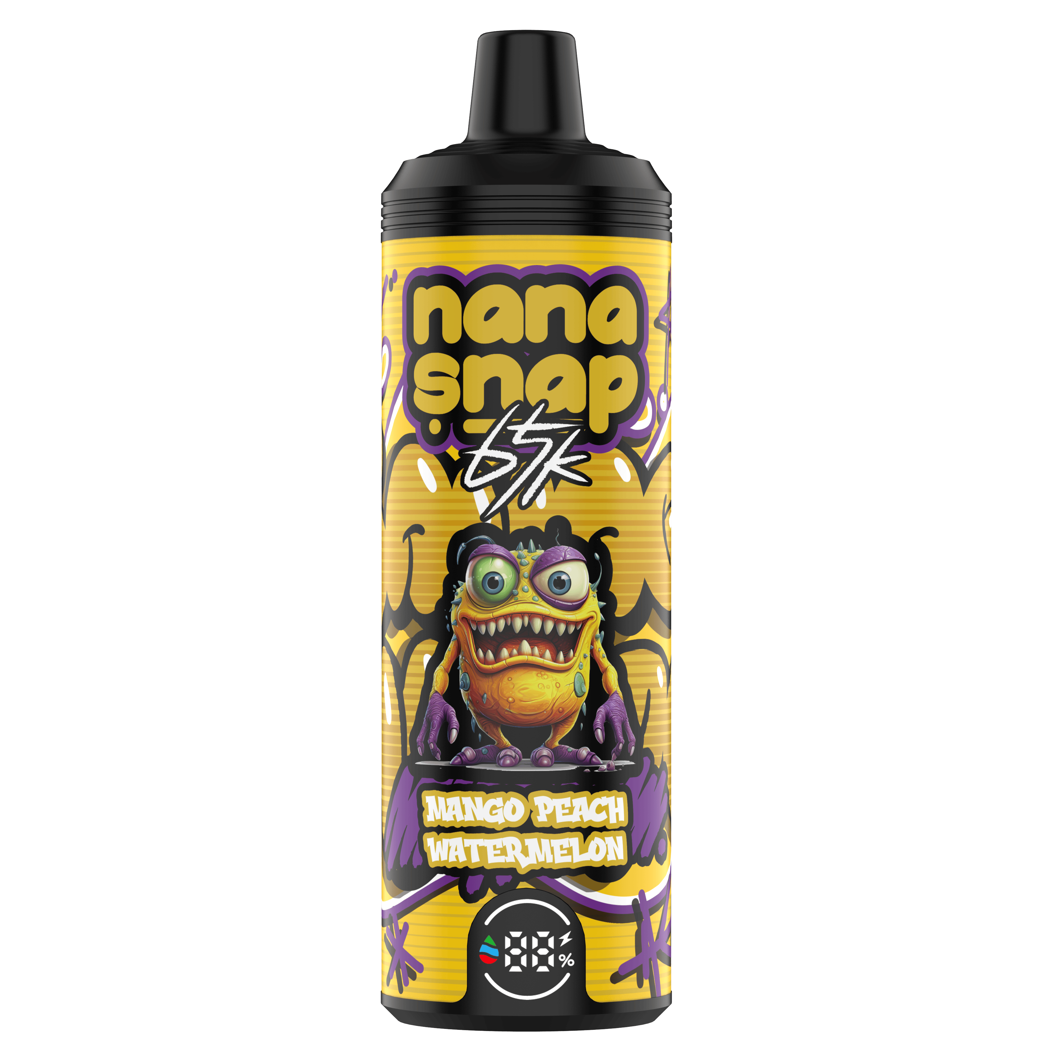 Nanasnap shisha 65000 hojaldre 60000 50000 E cigarrillo podleward Hookah vaper 40ml e-liquid dual malla de malla EU Warehouse Vape desechable 65K 60K 50K-MANGO MELÓN