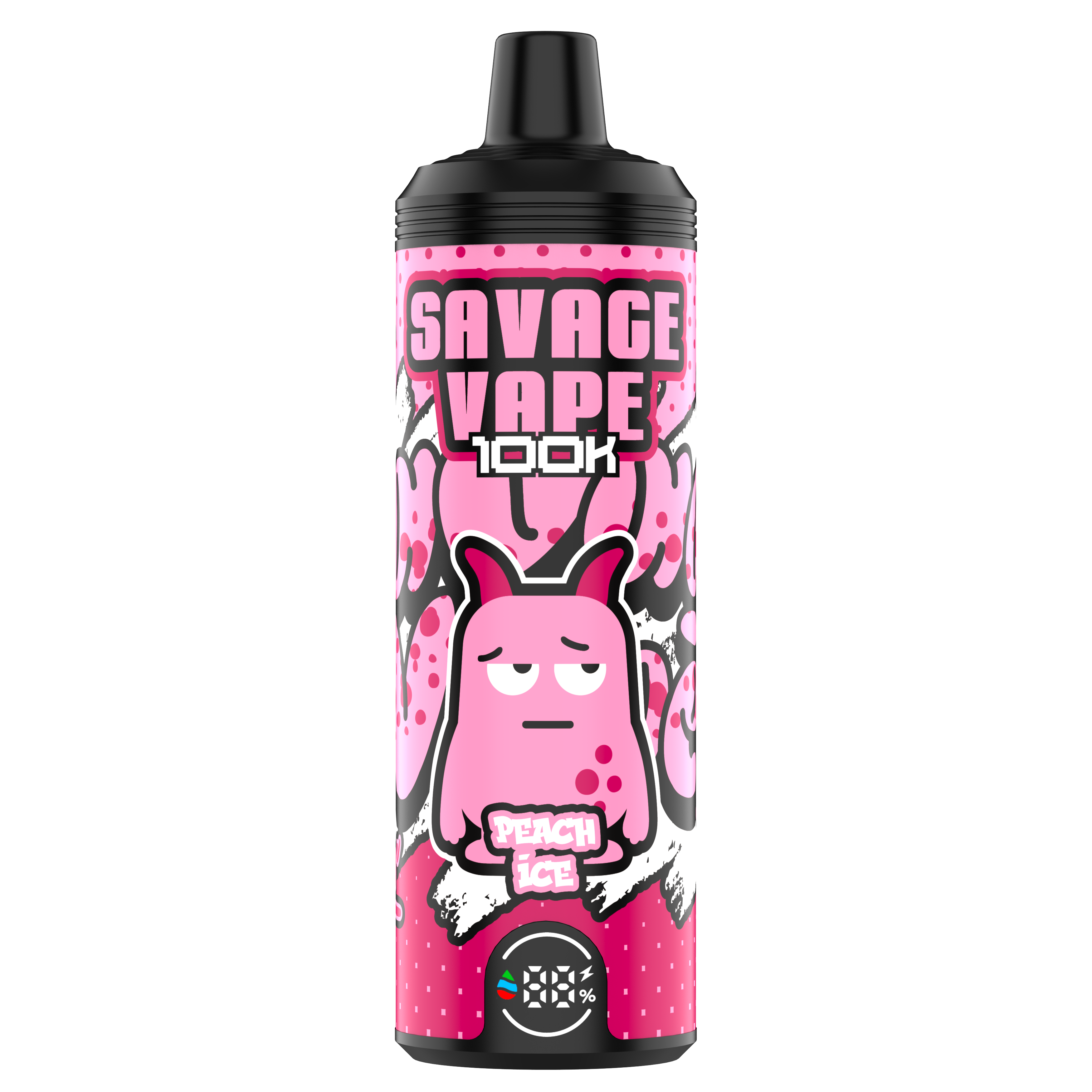 UE Warehouse Original Savage Vape MTL 100000 Puff 80000 65000 Cigarrillos electrónicos Vaper Dual Mesh Bobina 50 ml Vape desechable E-Liquid 100k 80K 65K-Peach Hielo