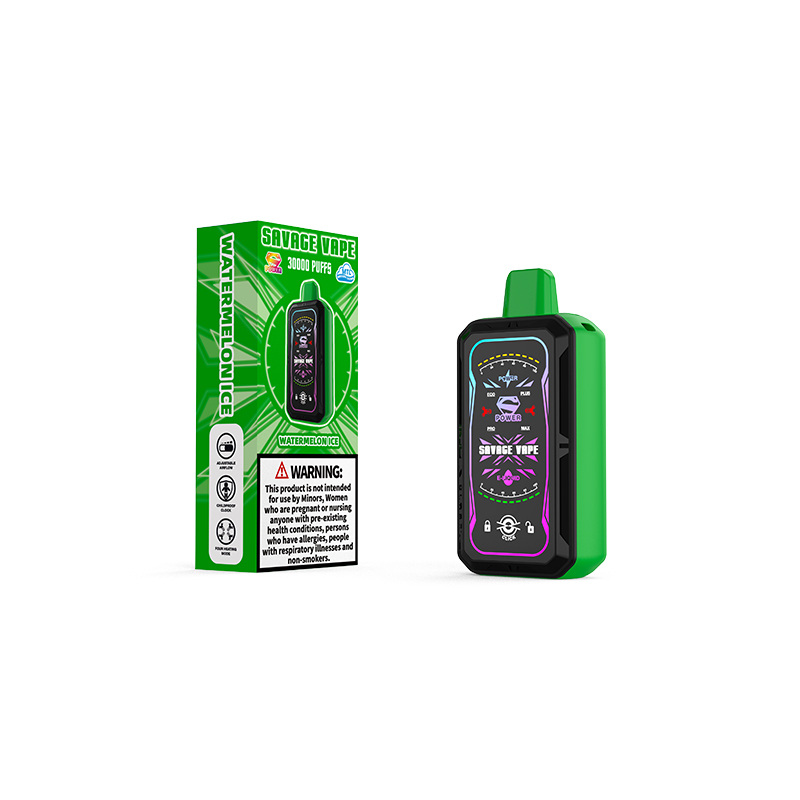 Cigarrillo electrónico Savage S Power 30k Puff 30000 Vapes desechables con pantalla completa de potencia ajustable - Hielo de sandía