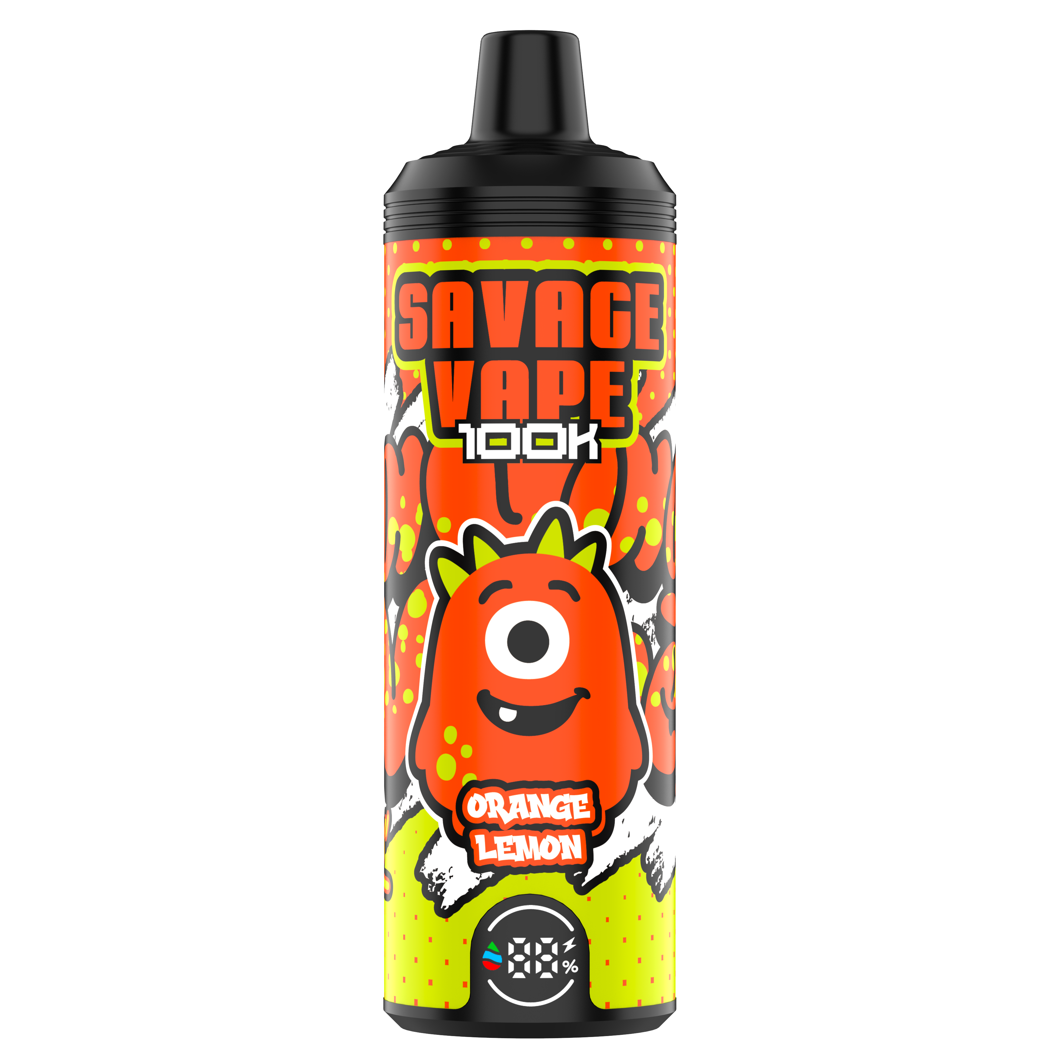 Almacén de la UE original Savage Vape MTL 100000 Puff 80000 65000 Cigarrillo electrónico Cigarrillo Bobina de malla dual 50ml Vape desechable E-Liquid 100k 80K 65K-Orange Lemon