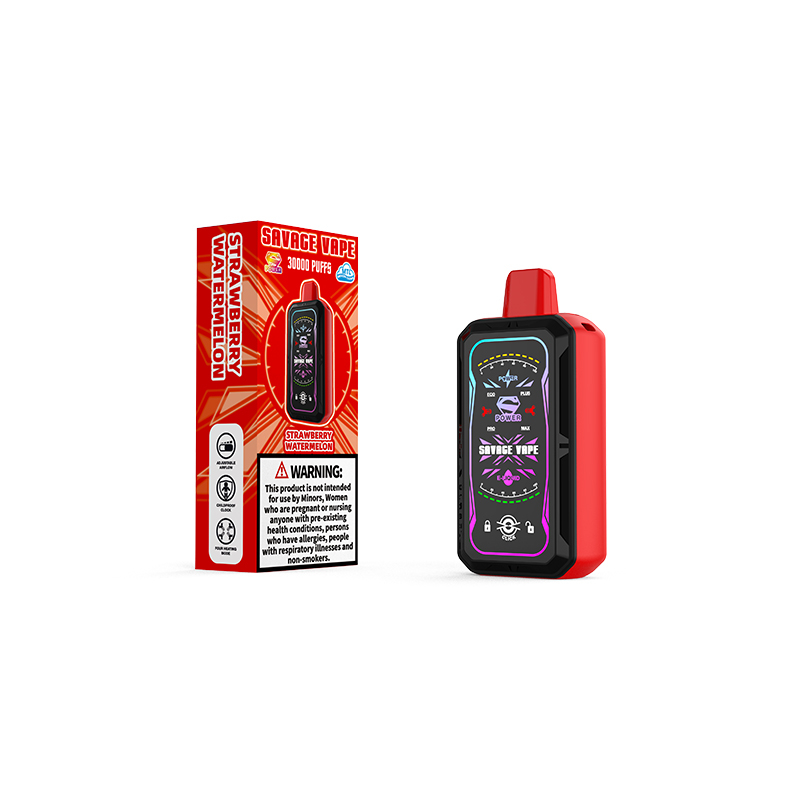 Savage S Power 30k Puff 30000 Cigarrillo Electrónico Vape Desechable Con Pantalla Completa De Potencia Ajustable - Sandía Fresa