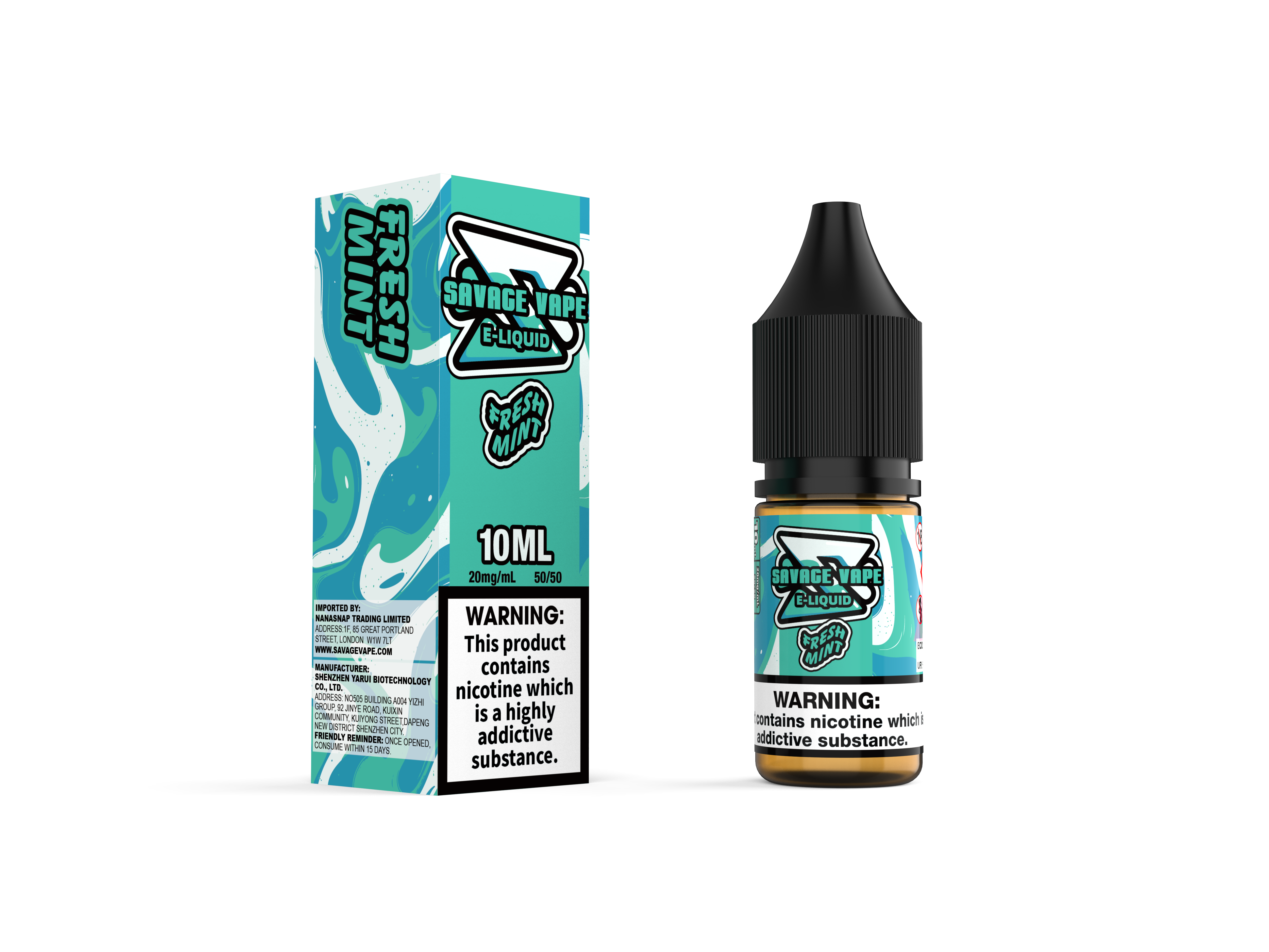 Savage Vape E Liquid 2mg Nicotine Salt 10ml TPD- Menta fresca