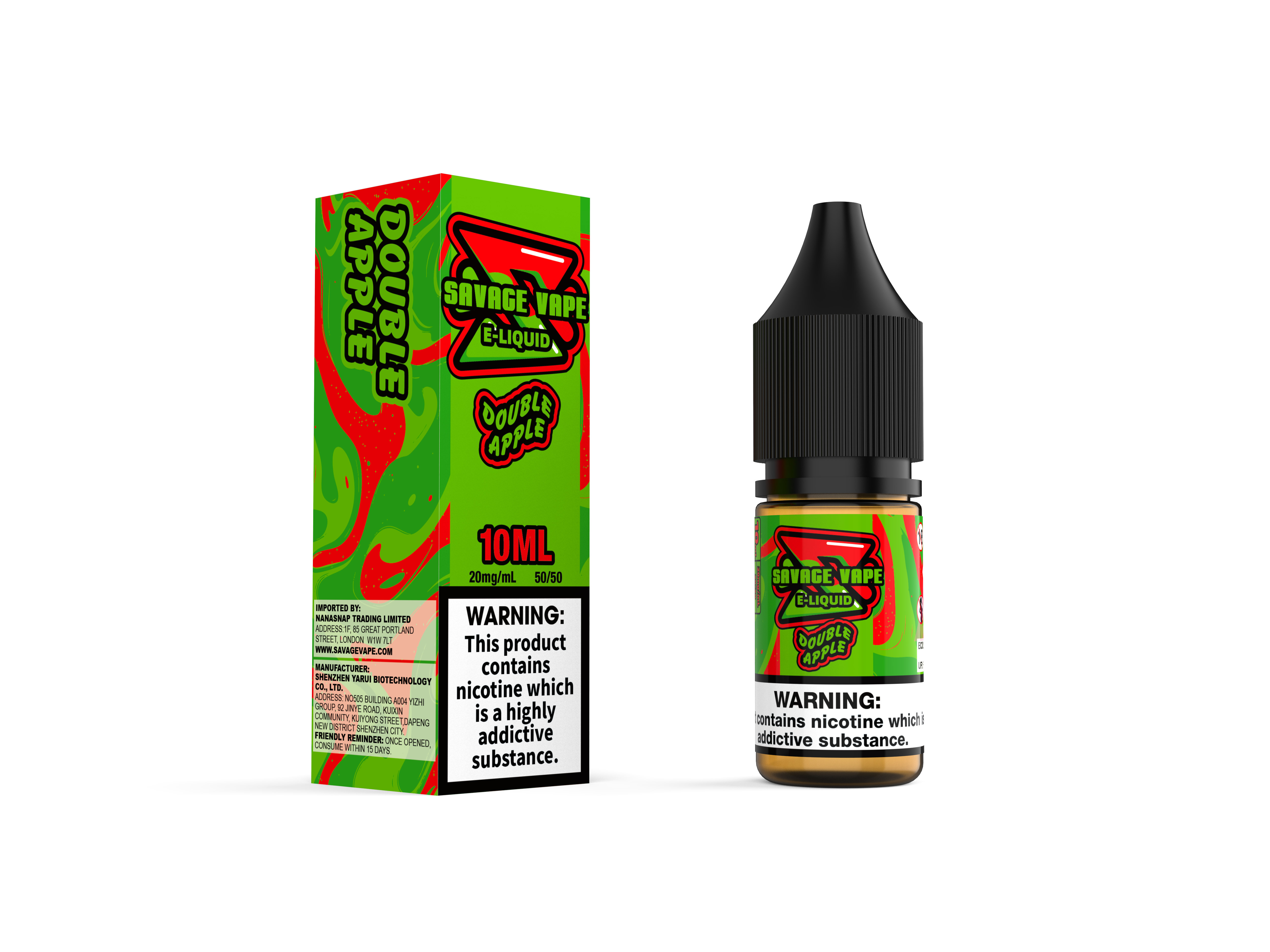Savage Vape E Liquid 2mg Nicotine Salt 10ml TPD- Strawberry Ice