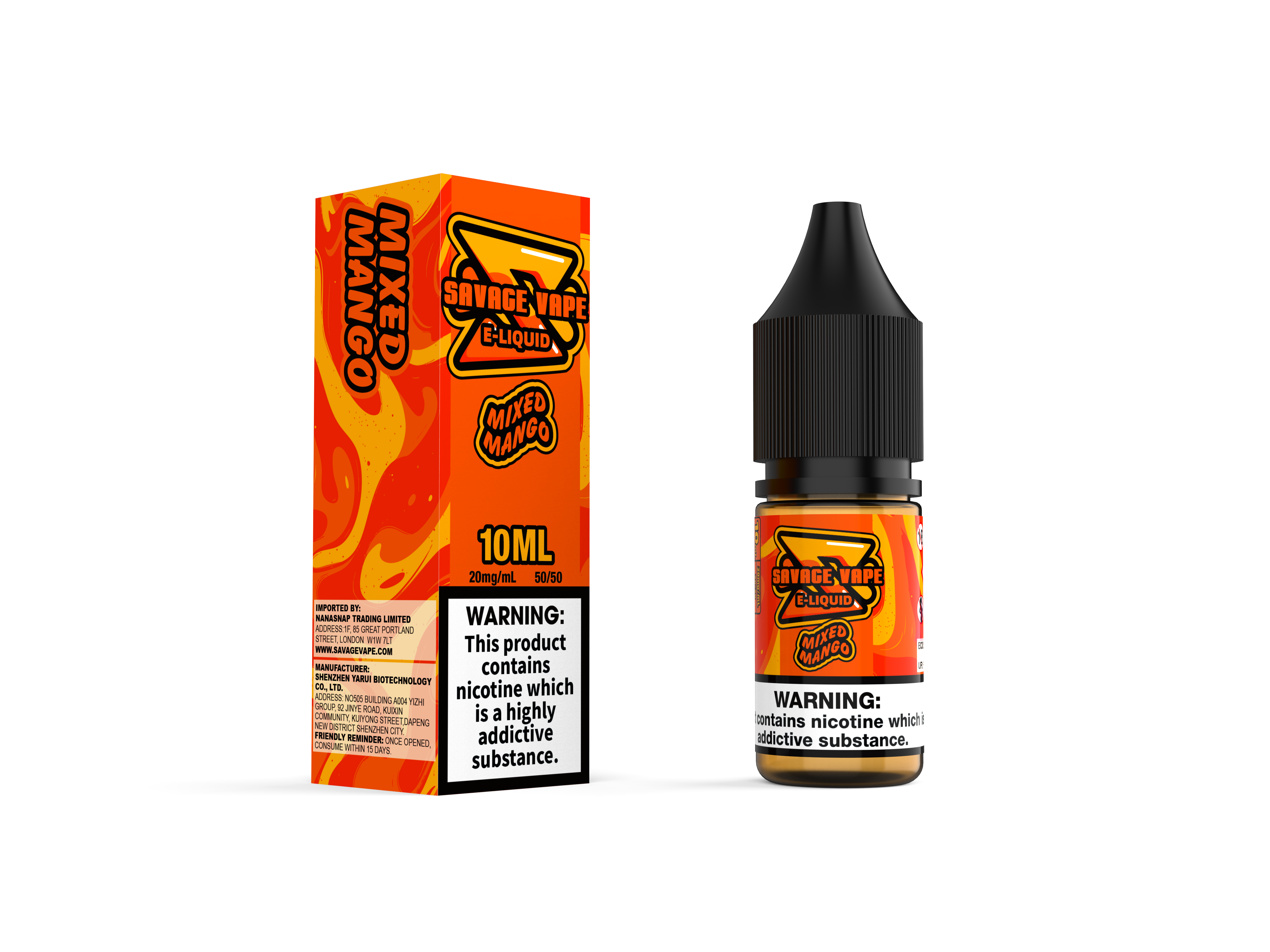 Savage Vape E Juice 2mg Nicotine Salt 10ml TPD- Mango mixto