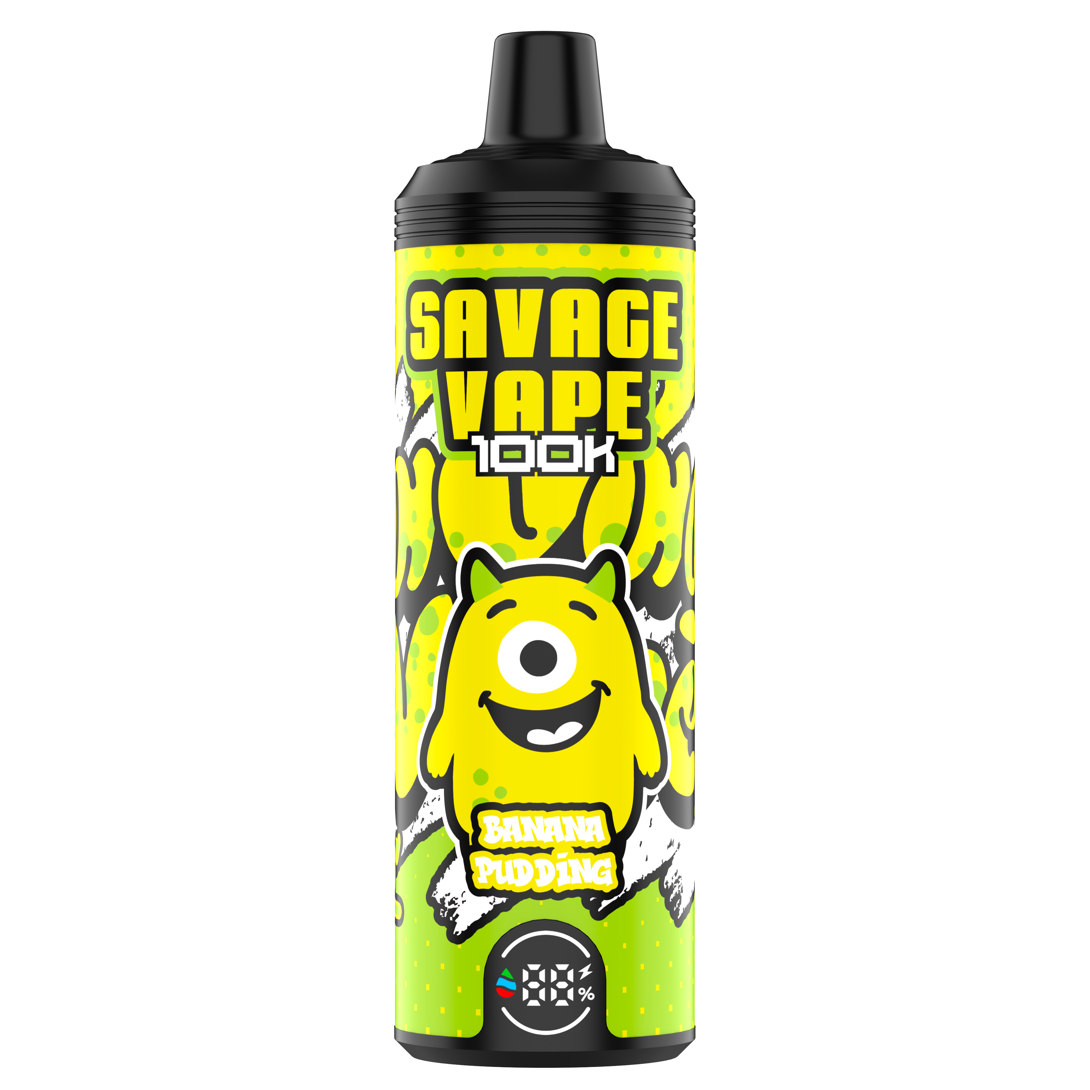 UE Warehouse Original Savage Vape MTL 100000 Puff 80000 65000 Cigarrillos electrónicos Vaper Dual Mesh Bobina 50ml Vape desechable de liquidación 100k 80K 65K-Banana Pudding