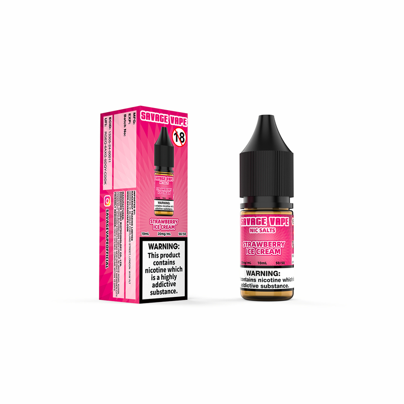 Savage Vape E-líquido con sal de nicotina y helado de fresa 20 mg 2 ml TPD