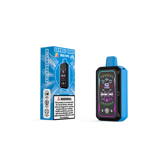 Savage S Power 30k Puff 30000 Cigarrillo electrónico Vape desechable Bobina de malla dual 4 Batería recargable de 700 mah de potencia ajustable - Bluberry Ice