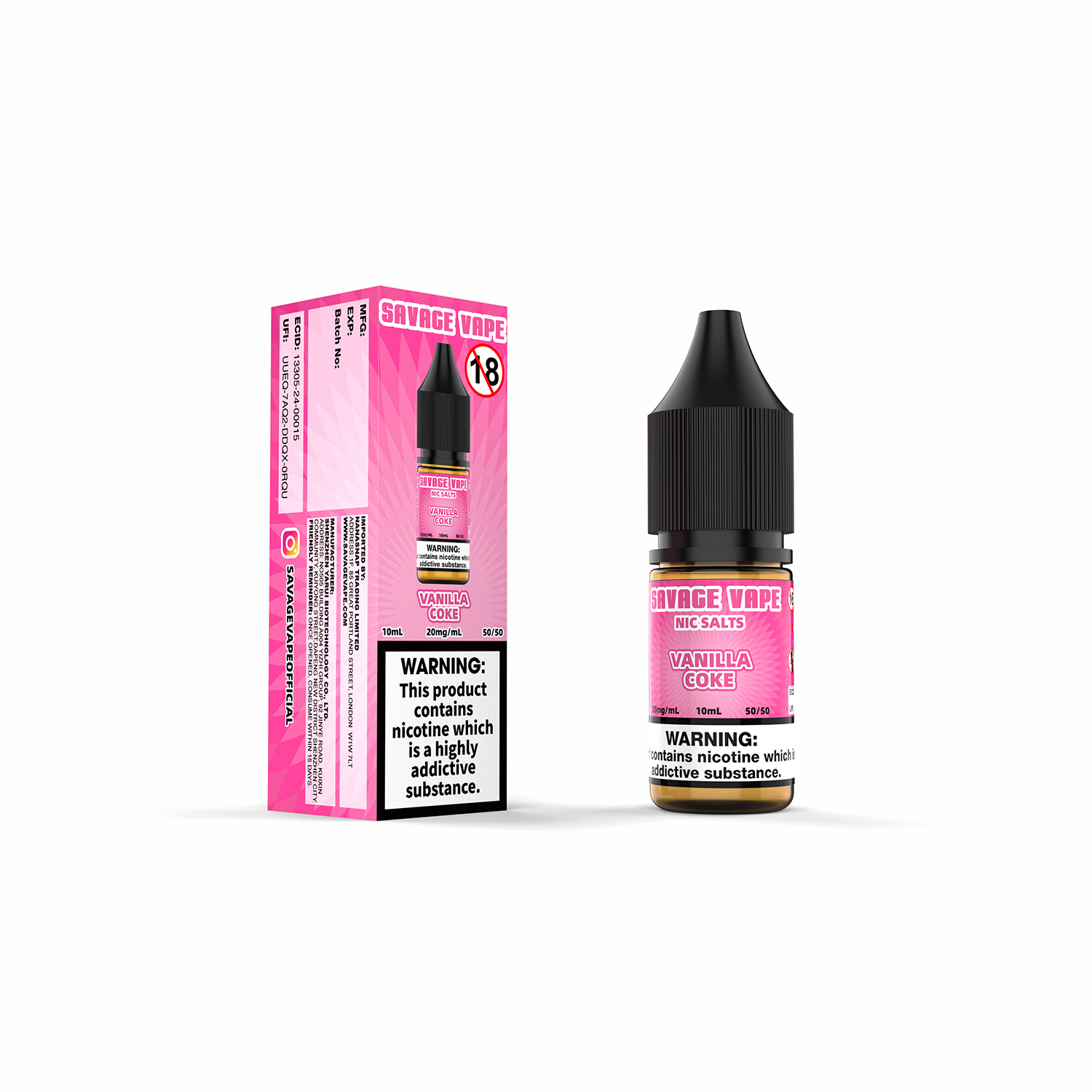 E-líquido Savage Vape Vanilla Coke Nic Salt 20 mg 2 ml TPD