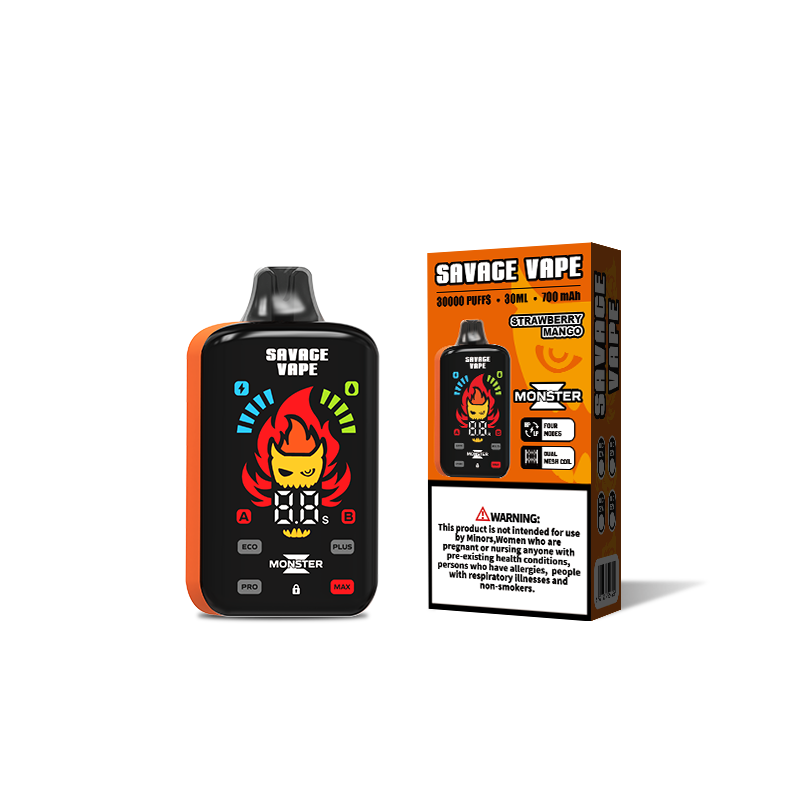 La venta caliente Savage Monster Z 30000 Puff E-cigarrillo Vaper desechable 30k Flujo de aire ajustable-Mango de fresa