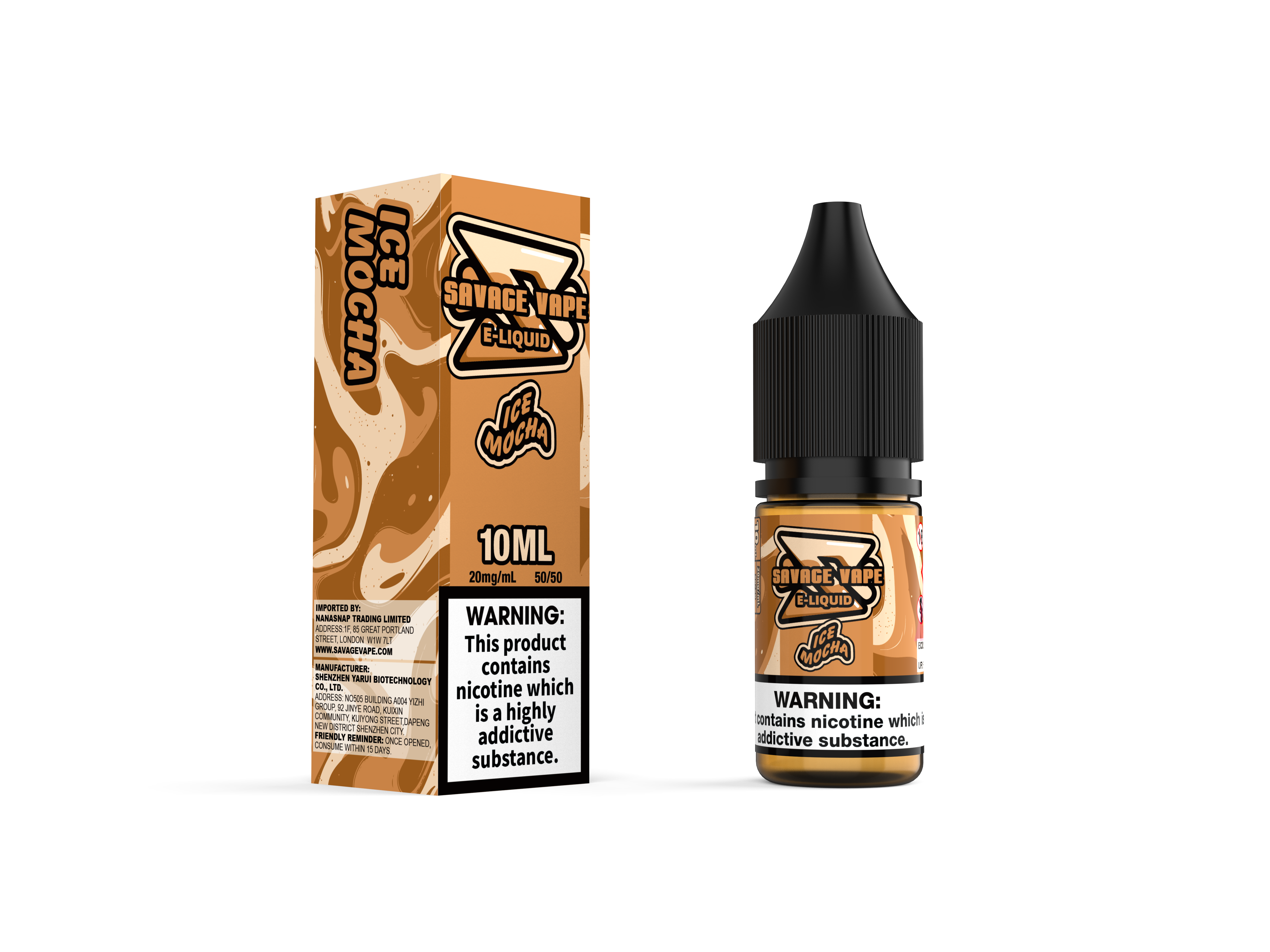 Savage Vape E Liquid 2mg Nicotine Salt 10ml TPD- Ice Mocha