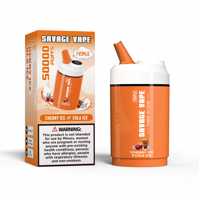 Savage Vape Triple 50000 Puffs 50k tres en uno 3 en 1 Vape desechable -Ice de rayas y sandía hielo