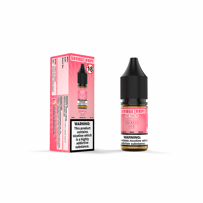 E-líquido Savage Vape Peach Ice Nic Salt 20 mg 2 ml TPD