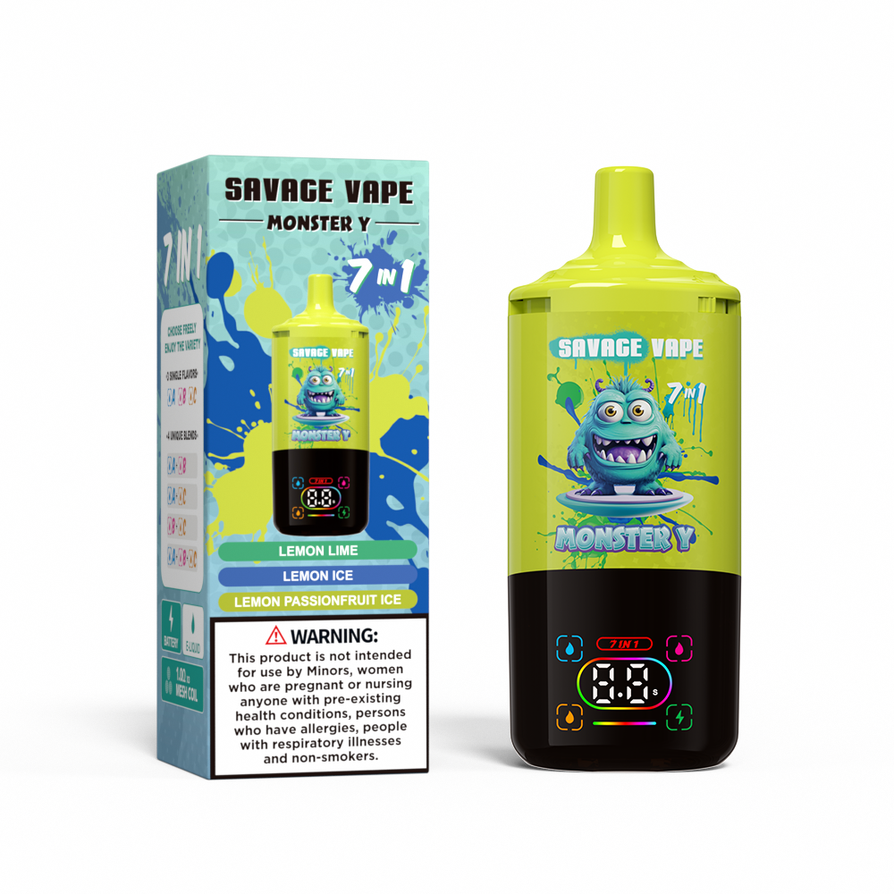 Venta superior Savage Monster Y 80000 Puff 65000 50000 E Cigarrillo 7 en 1 Dual Mesh Coil Display Smart 30+30+30ml EU Liquid Warehouse Vape Vape 80K 65K 50K-Lemon Lime & Lemon Ice