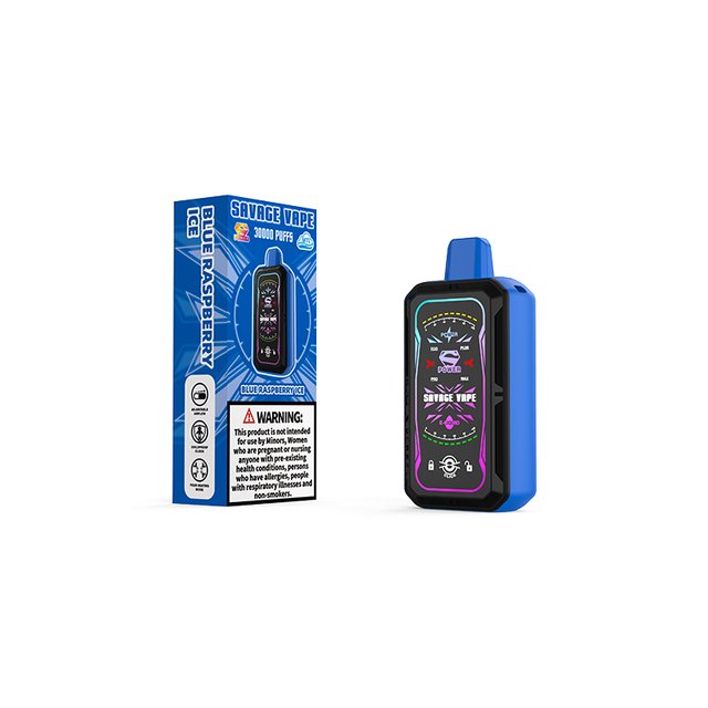 EU Warehouse Savage S Power 30k Puff 30000 Cigarrillo electrónico Vape desechable Bobina de malla dual 4 Potencia ajustable 700 mah - Frambuesa azul