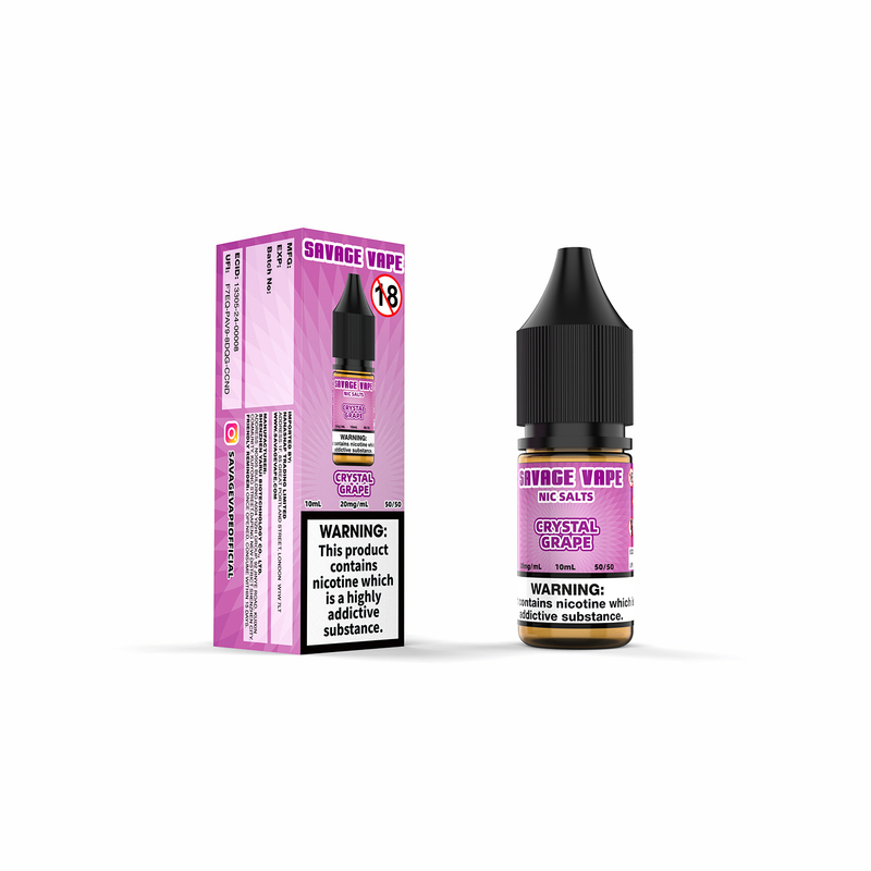 E-líquido Savage Vape Crystal Grape Nic Salt 20 mg 2 ml TPD