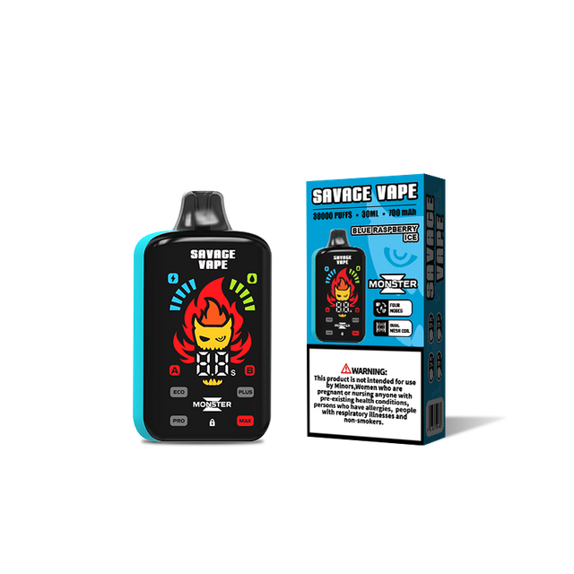 2024 Nuevo diseño al por mayor Savage Monster Z 30k Puff 30000 Vape desechable 25000 E Cigarrillo-Azul Raz Ice