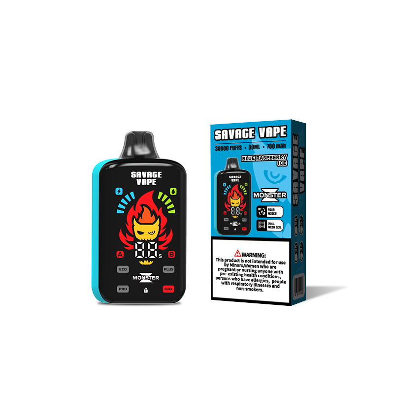 UE almacén Savage Monster Z 30000 Puff 30k cigarrillo electrónico Vape desechable con batería recargable de 700mah-azul frambuesa hielo