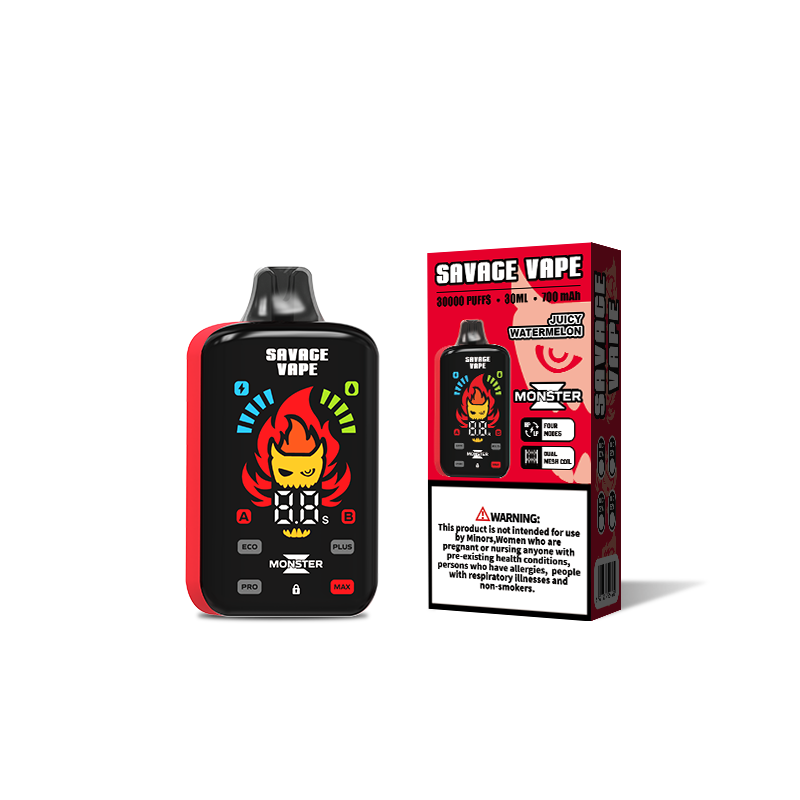 UE Almacén Savage Vape Monster Z 30000 Puff 30k Vape desechable E Cigarrillo Potencia ajustable - Sandía jugosa