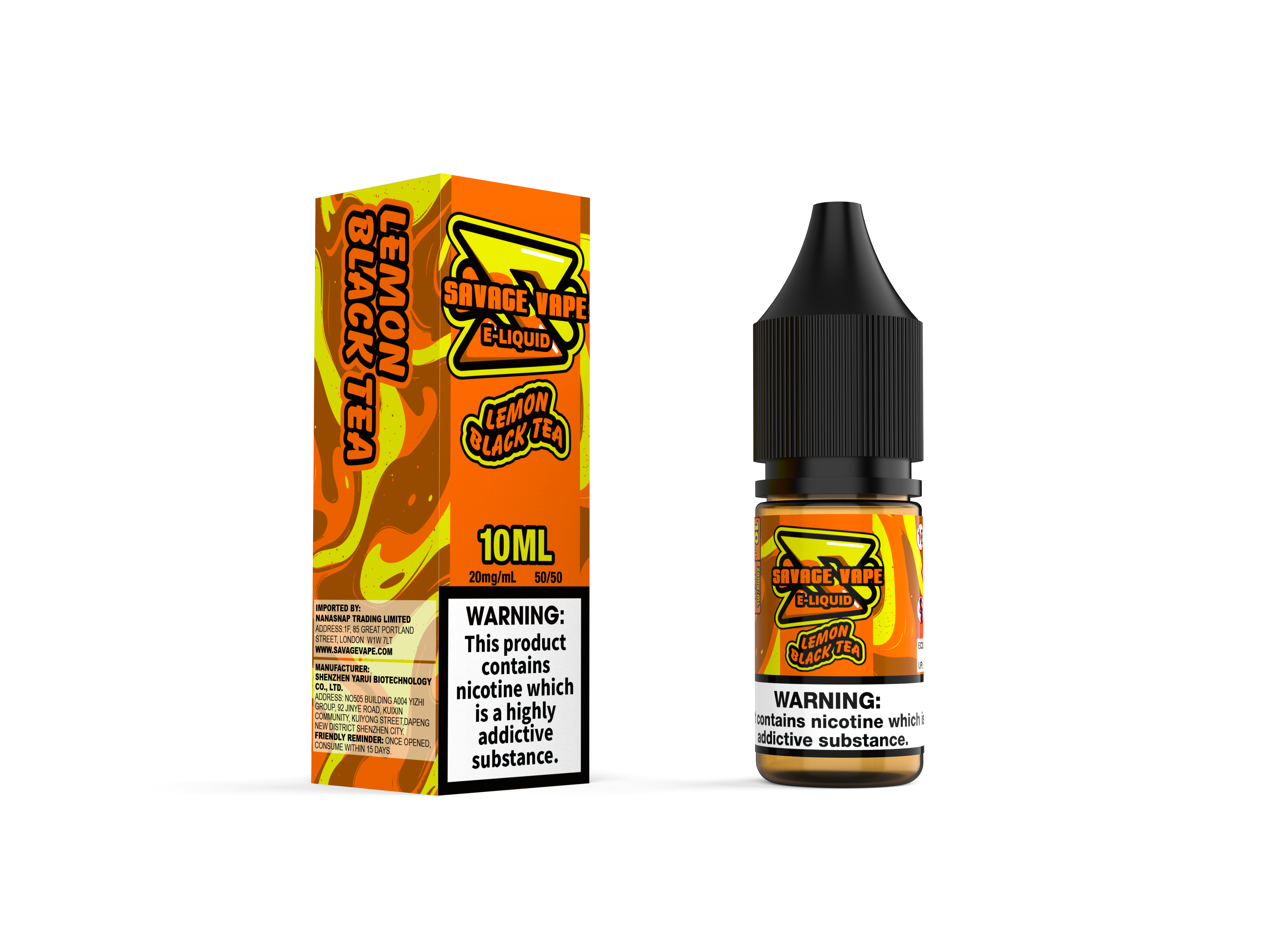 Savage Vape E Liquid 2mg Nicotine Salt 10ml TPD- Té negro de limón