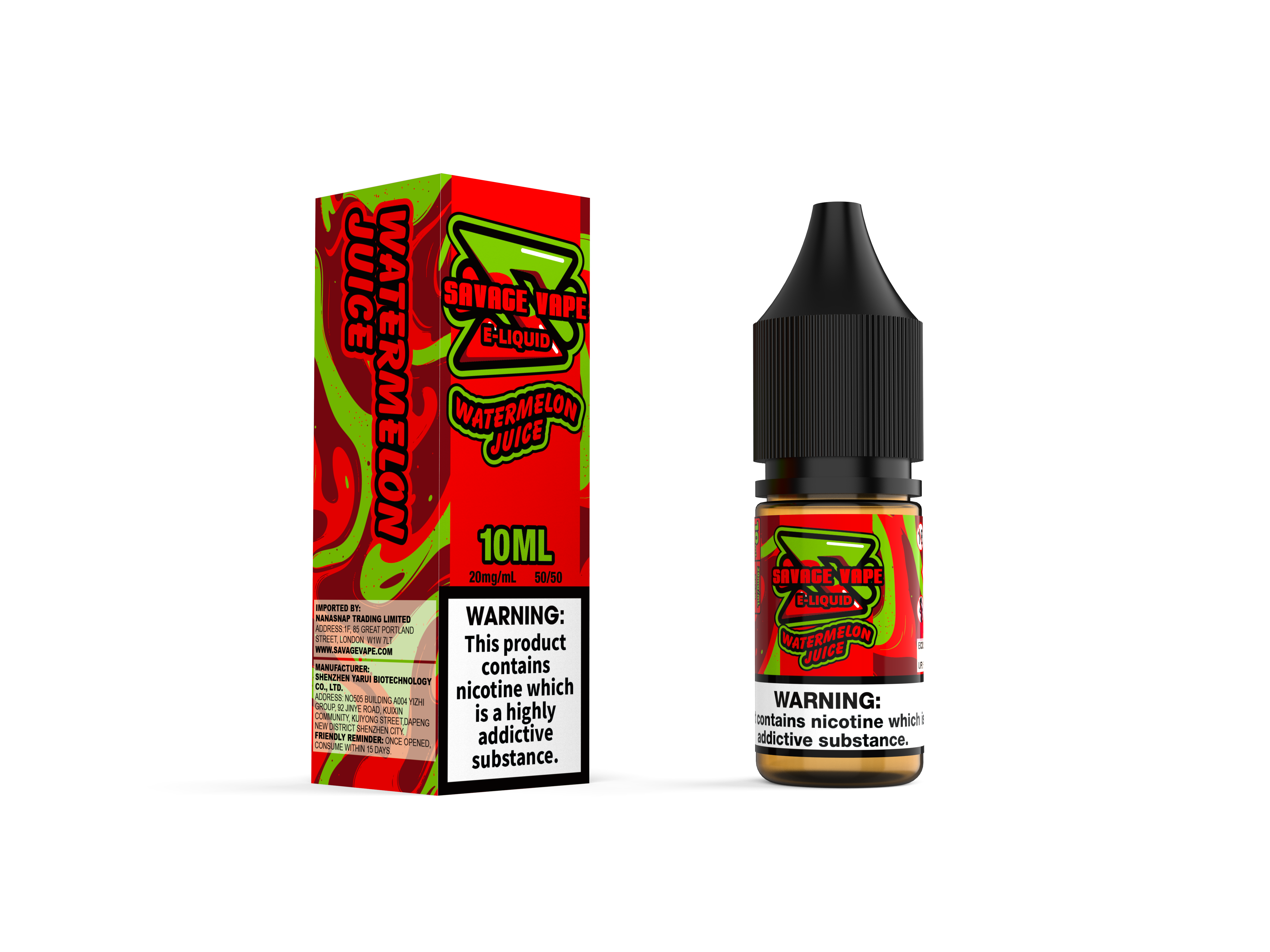 Savage Vape E Liquid 2mg Nicotine Salt 10ml TPD-Watermelon Juicy